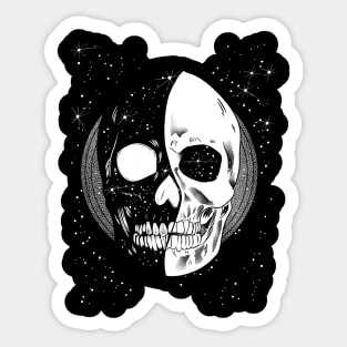 Ying Yang Skull Sticker